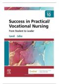 Test Bank for Success in Practical Vocational Nursing 10th Edition Carroll||ISBN NO-10 0323810179||ISBN NO-13 978-0323810173 ||All Chapters