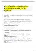 NSG 120 Pathophysiology Final Exam Questions with Correct Answers 