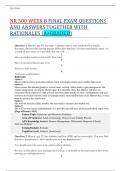 NR 500 WEEK 8 FINAL EXAM QUESTIONS AND ANSWERS TOGETHER WITH RATIONALES (A+GRADED)
