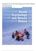 Test Bank for Social Psychology and Human Nature 5/E Baumeister