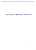 Pharmacology ATI Questions and Answers