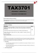 TAX3701 Assignment 2 Semester 2 (Answers)  - Due: 18 October 2023 