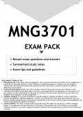 MNG3701 EXAM PACK 2023 - DISTINCTION GUARANTEE