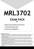 MRL3702  EXAM PACK 2023 - DISTINCTION GUARANTEED