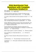 ISSA Nutritionist Test Questions with Complete Solutions| Graded A+