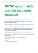 MH701 exam 1 100% VERIFIED SOLUTIONS  2023/2024