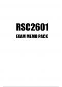 RSC2601 EXAM MEMO PACK 2023 