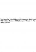 Test Bank For Microbiology with Diseases by Body System 6th Edition (Bauman 2023) | Complete Chapters 1-27 | 100%Verified.