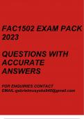 Financial Accounting Principles Concepts and Procedures(FAC1502 Exam pack 2023)