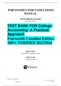 TEST BANK FOR College Accounting: A Practical Approach Fourteenth Canadian Edition 100% VERIFIED 2023/2024   Jeffrey Slater North Shore Community College  Debra Good Conestoga College