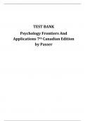 TEST BANK Psychology Frontiers And Applications 7th Canadian Edition by Passer