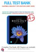 Test Bank for Campbell Biology 12th Edition by Lisa A. Urry All Chapters 1-56  Complete Questions and Answers