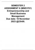 MNE3701 Assignment 6 semester 2 2023