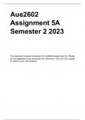 AUE2602 ASSIGNMENT 5A SEMESTER 2 FOR 2023