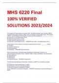 MHS 6220 Final 100% VERIFIED  SOLUTIONS 2023/2024