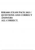 RSK4801 EXAM PACK 2023 / QUESTIONS AND CORRECT ANSWERS ALL CORRECT.