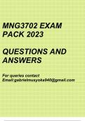Strategic Implementation and Control IIIB(MNG3702 Exam pack 2023)