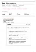 MSCI 505 Quiz 3: RNA Interference (Liberty university)