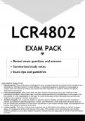 LCR4802 EXAM PACK 2023 - DISTINCTION GUARANTEED