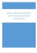 WGU C785 BIOCHEMISTRY UNIT EXAM QUESTIONS (VERIFIED A+)
