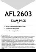AFL2603 EXAM PACK 2023 - DISTINCTION GUARANTEED