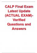 CALP Final Exam Latest Update 2023/2024 (ACTUAL EXAM)- Verified Questions and Answers  