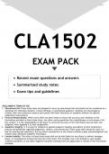 CLA1502 EXAM PACK 2023 - DISTINCTION GUARANTEED