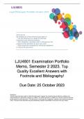 LJU4801 25 October 2023 Portfolio Exam Answers 