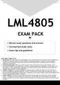 LML4805 EXAM PACK 2023 - DISTINCTION GUARANTEED