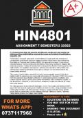 HIN4801 Assignment 7 Semester 2 2023 (ANSWERS)