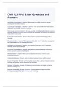 CMN 122 Final Exam Questions and Answers