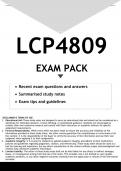 LCP4809 EXAM PACK 2023 - DISTINCTION GUARANTEED
