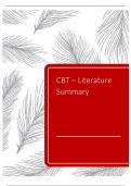 Cognitive Behavioural Therapy (CBT) - Literature Summary 