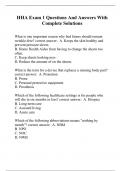 HHA Exam 1 Questions And Answers With Complete Solutions