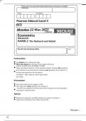 Pearson Edexcel GCE In Economics A (9EC0) Paper 02 The National and Global Economy June 2023