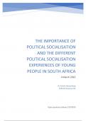 The importance of political socialisation and the different political socialisation experiences of young people in South Africa