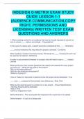 INDESIGN G-METRIX EXAM STUDY GUIDE LESSON 1-1 (AUDIENCE.COMMUNICATION,COPYRIGHT,PERMISSIONS AND LICENSING) WRITTEN TEST EXAM QUESTIONS AND ANSWERS 