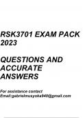 RSK3701 Exam pack 2023