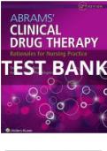 Test Bank For Abrams’ Clinical Drug Therapy Rationales for Nursing Practice 12th Edition (Version 2023/2024) Geralyn Frandsen ISBN/ISSN 9781975136130.
