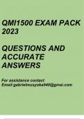 Elementary Quantitative Methods(QMI1500 latest Exam pack 2023 )