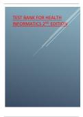 TEST BANK FOR HEALTH INFORMATICS 2ND EDITION LATEST REVISED UPDATE 