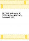 TRT3702 Assignment 6 (DETAILED ANSWERS) Semester 2 2023