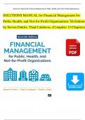 SOLUTIONS MANUAL for Financial Management for Public Health, and Not-for-Profit Organizations, 7th Edition by Steven Finkler, Thad Calabrese, (Complete 15 Chapters)