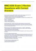 MMC4200 Exam 2 Review Questions with Correct Answers 