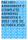FAC1601 Assignment 5 (COMPLETE ANSWERS) Semester 2 2023 - DUE 30 October 2023