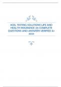 XCEL TESTING SOLUTIONS LIFE AND HEALTH INSURANCE 215 COMPLETE QUESTIONS AND ANSWERS VERIFIED A+ 2023