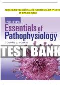 TEST BANK PORTH'S ESSENTIALS OF PATHOPHYSIOLOGY 5TH EDITION By Tommie L Norris| Latest Practice Exam Bank 100% Veriﬁed Answers| Graded A+