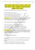 EMT-BASIC PRACTICE EXAM 3 2023 All Questions with Complete Solution |Best Guide 2023/2024