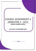 ICH4801 ASSIGNMENT 4 SEMESTER 2 2023 (642913)