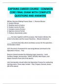 CAPTAINS CAREER COURSE - COMMON CORE FINAL EXAM WITH COMPLETE QUESTIONS AND